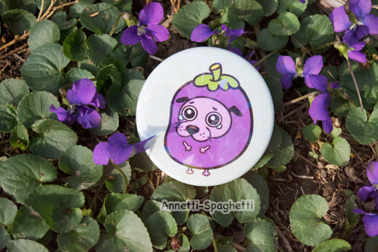 Eggplant Courage Holographic Large Button
