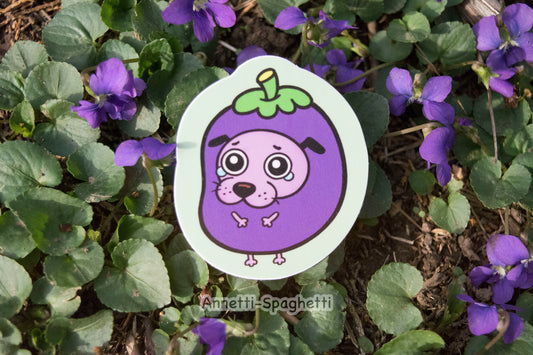Eggplant Courage 2.5 Inch Sticker