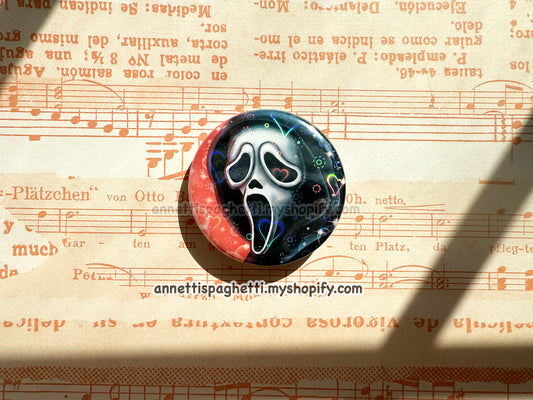 Ghostie Horror Movie Holographic Large Button
