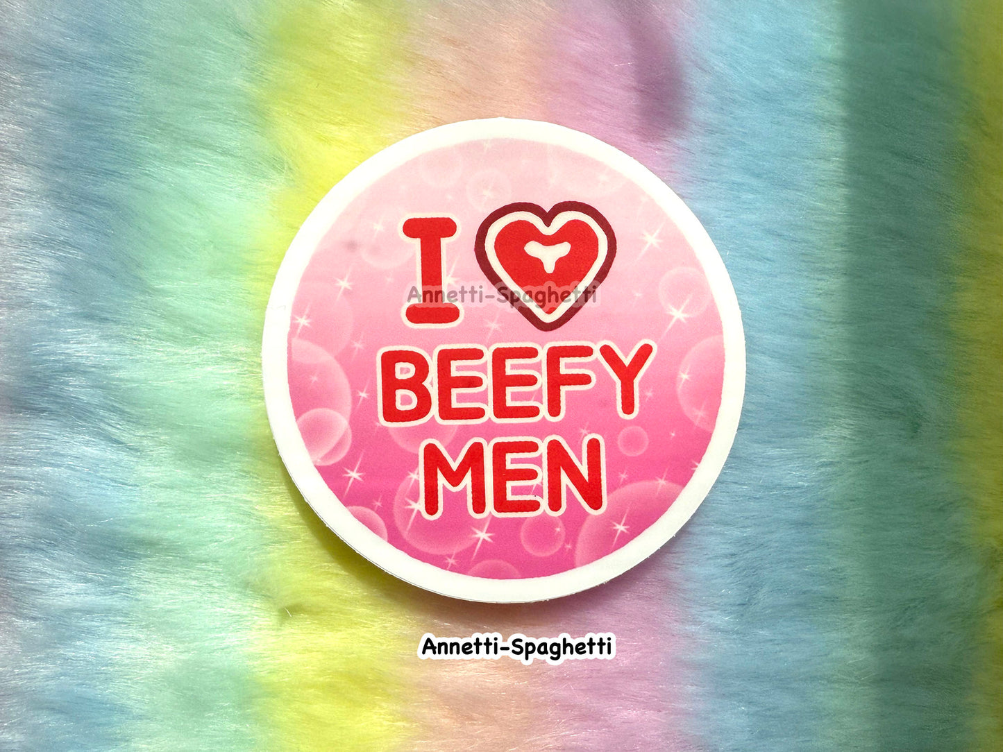 I Love Beefy Men Sticker