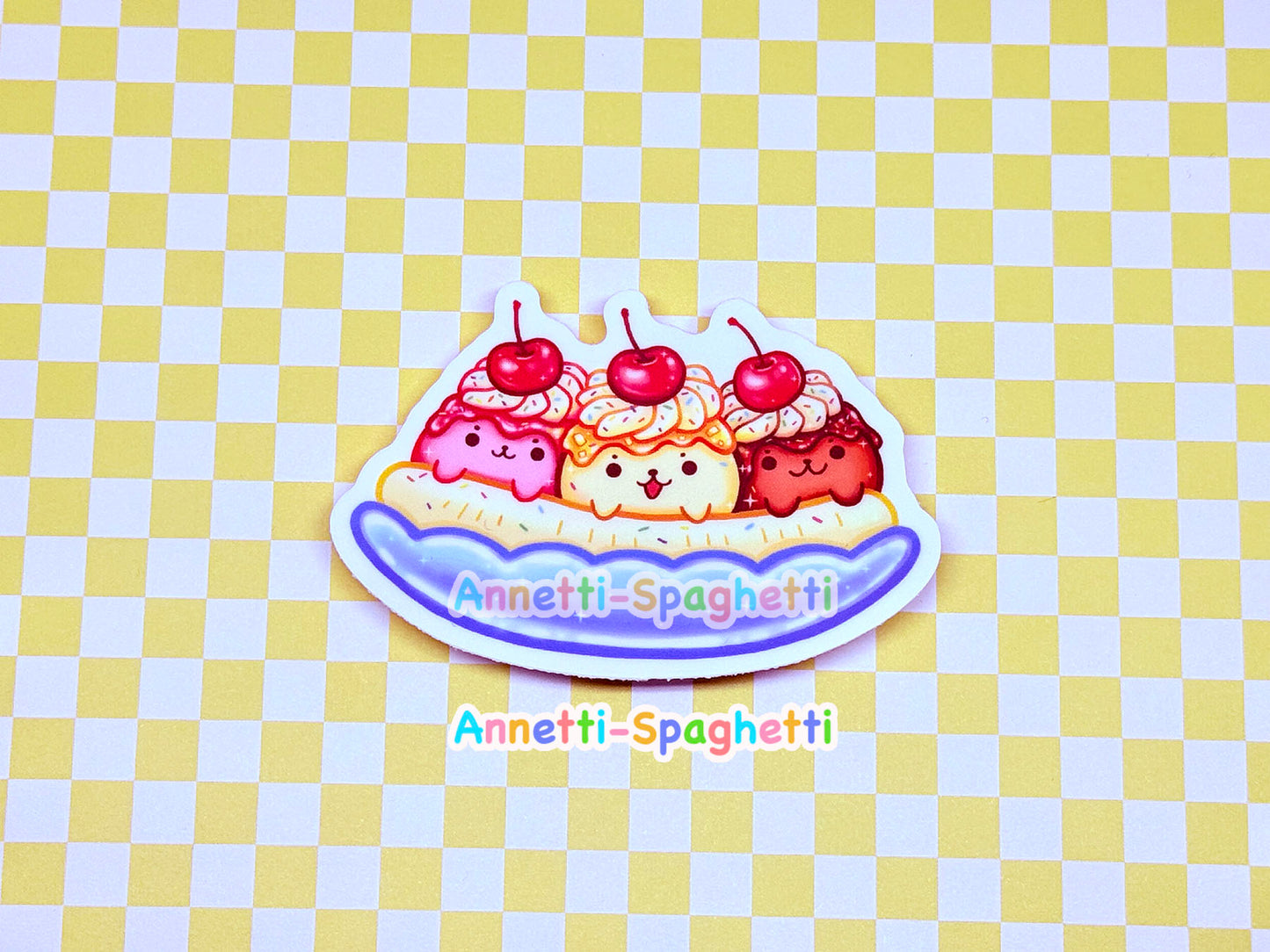 Cute Banana Split Sticker