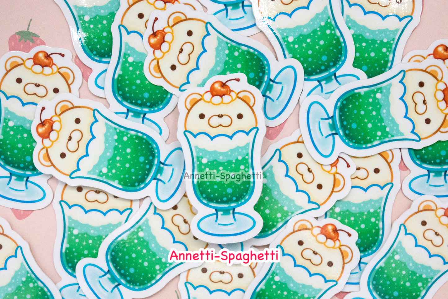 Kawaii Animal Dessert Soda 2.5 Inch Sticker Pack (4 Pieces)