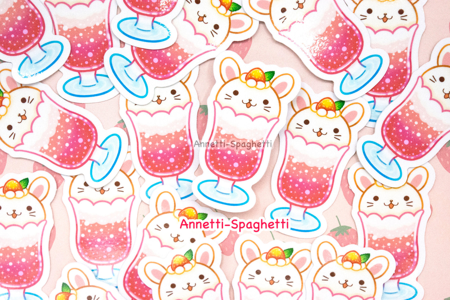 Kawaii Animal Dessert Soda 2.5 Inch Sticker Pack (4 Pieces)