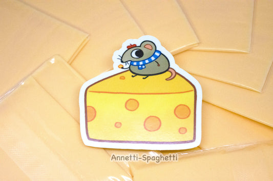 Cute Cheese Mouse 2.5 Inch Sticker