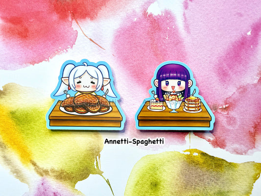 Anime Elf and Human Mage Stickers