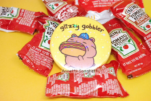 Glizzy Gobbler Holographic Large Button