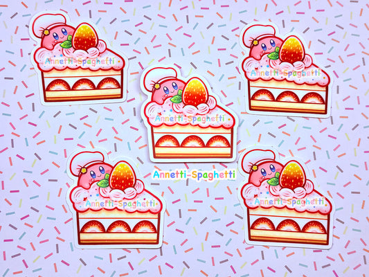Kirbo Strawberry Cake Sticker