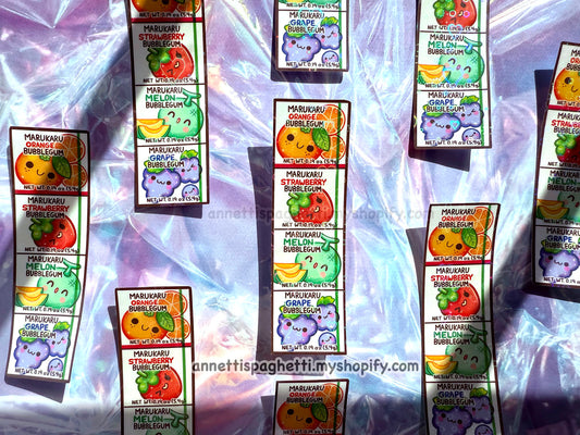 Nostalgic Asian Snack Fruity Bubblegum Sparkly Sticker