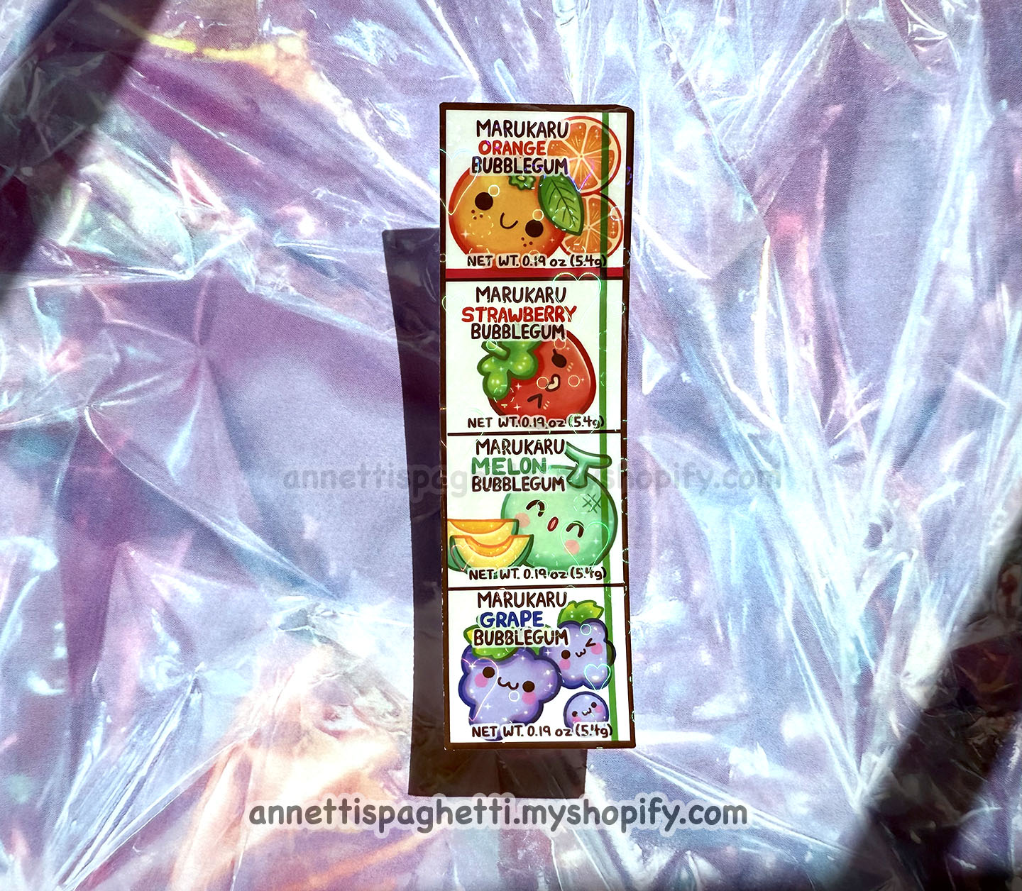 Nostalgic Asian Snack Fruity Bubblegum Sparkly Sticker