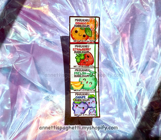 Nostalgic Asian Snack Fruity Bubblegum Sparkly Sticker