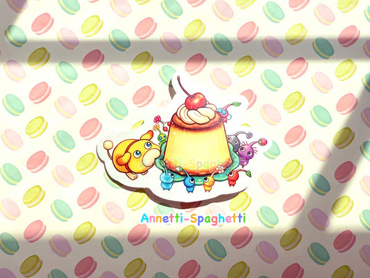 Oatchi and Plant Friends Pudding 3 Inch Sticker