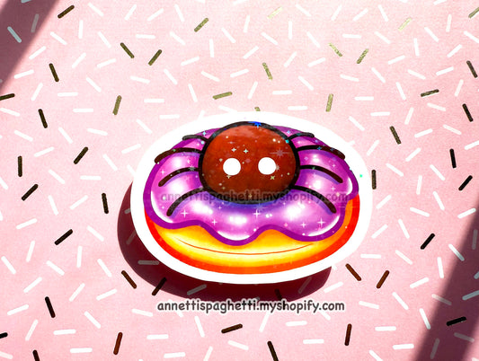 Kawaii Halloween Spider Donut Sticker