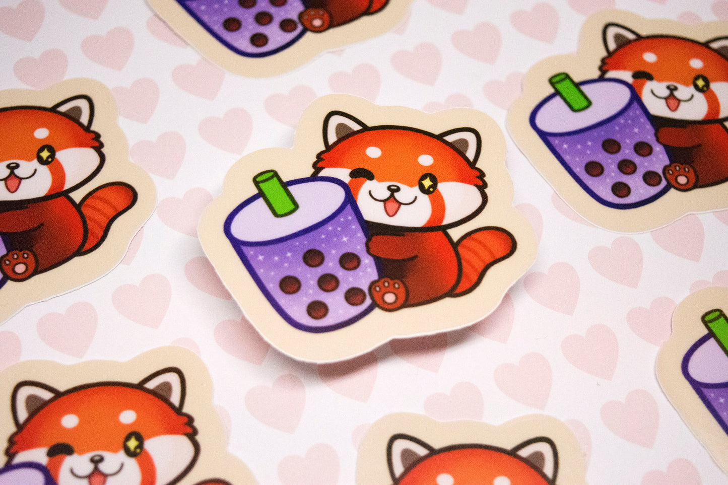 Cute Red Panda Boba 2.5 Inch Sticker
