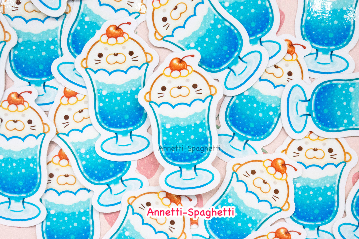 Kawaii Animal Dessert Soda 2.5 Inch Sticker Pack (4 Pieces)