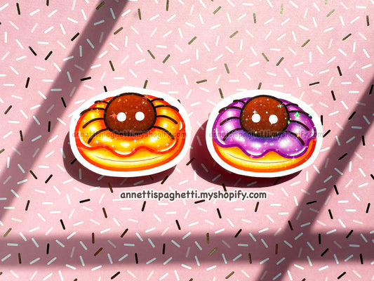 Kawaii Halloween Spider Donut Sticker