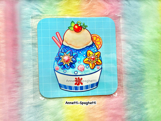 NEW Starry Friends Shaved Ice Dessert Square Coaster (3.54 inch)