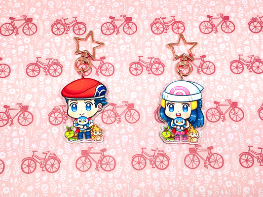 Trainer Lucas and Dawn Charm Keychains