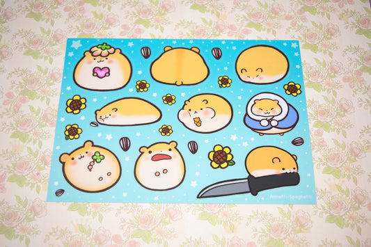 Hampter 5 x 7 Inch Sticker Sheet