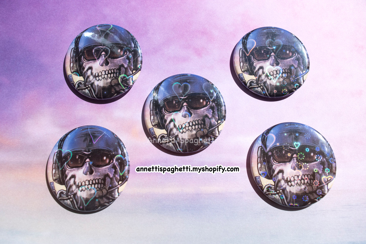 Call of Bro 2009 OG Ghost Heart Holographic Large Button