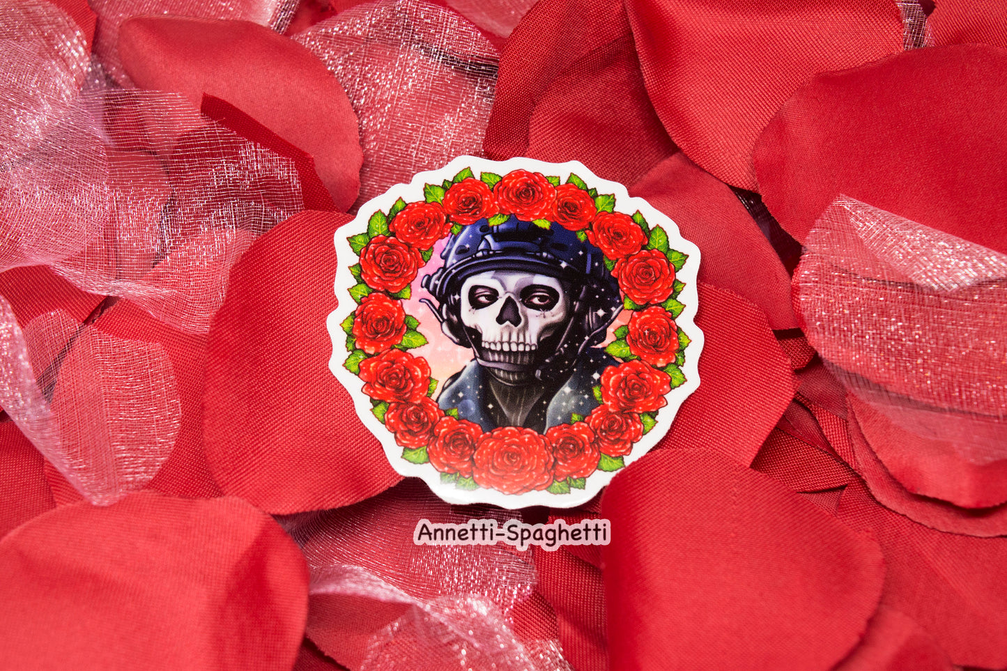 Call of Bro Ghost, Zombie Ghost, Konig Flower Wreath 2.5 Inch Stickers