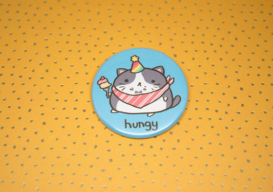 Hungy Cat Large Button