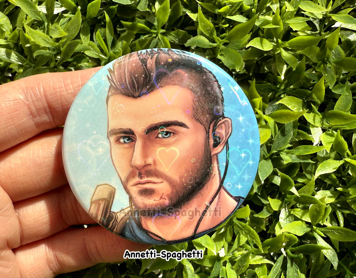 Call of Bro Soap Heart Holo Large Button