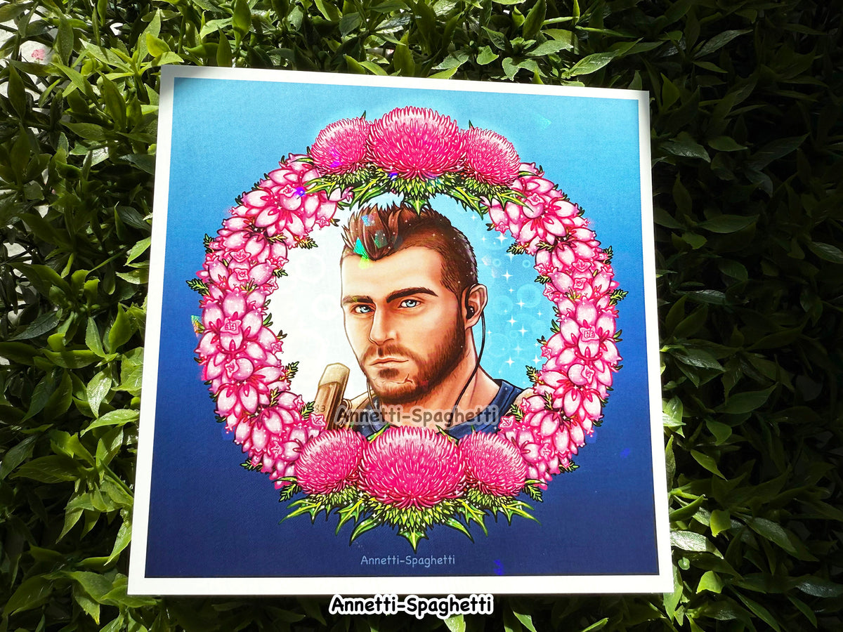 Holographic Scottish Thistle Wreath Soap Mini Print (5x5)