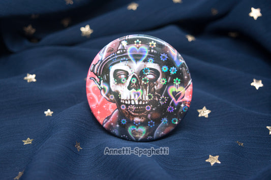 Call of Bro Zombie Ghost Heart Holographic Large Button