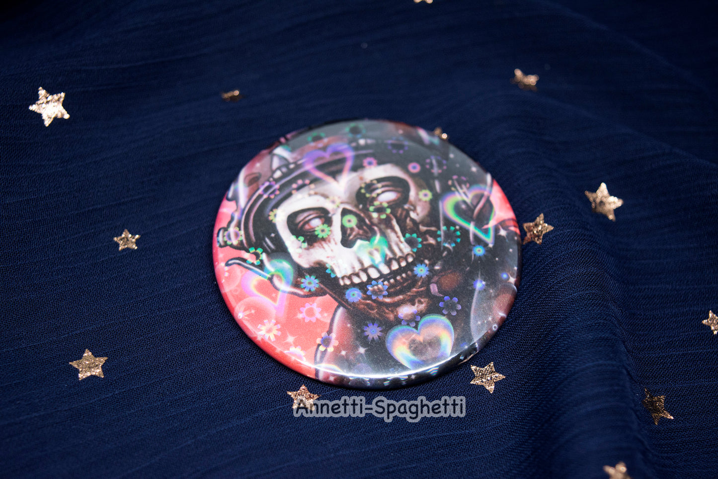 Call of Bro Zombie Ghost Heart Holographic Large Button