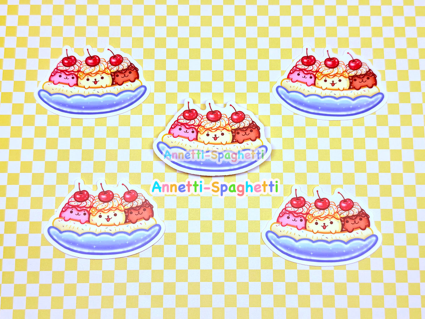 Cute Banana Split Sticker