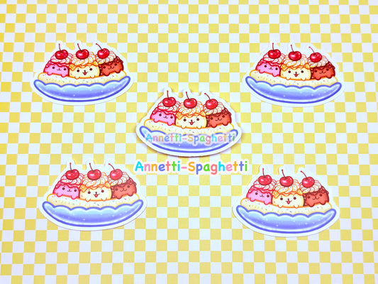 Cute Banana Split Sticker
