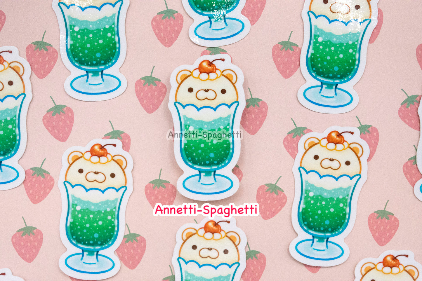 Kawaii Animal Dessert Soda 2.5 Inch Stickers