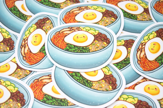 Korean Bibimbap/Mixed Rice Dish with Egg 2.5 Inch Sticker