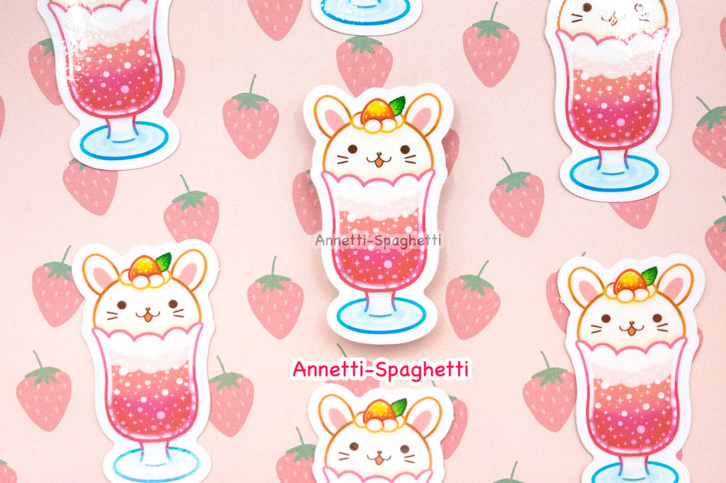 Kawaii Animal Dessert Soda 2.5 Inch Stickers