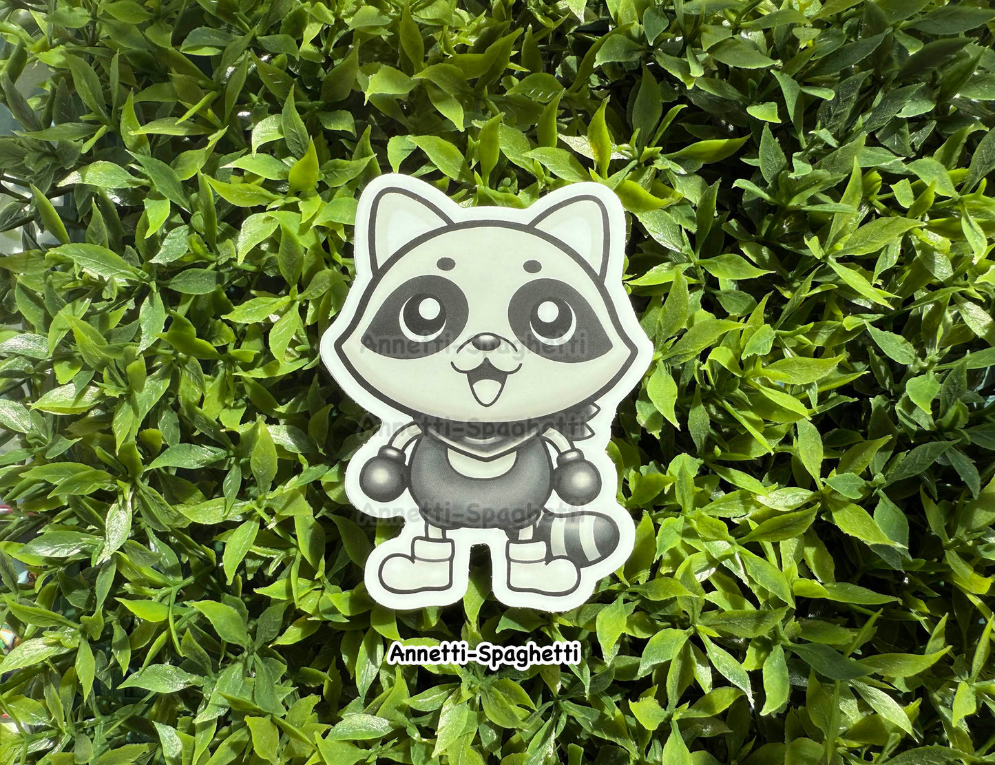 Kawaii Raccoon Mascot Stickers