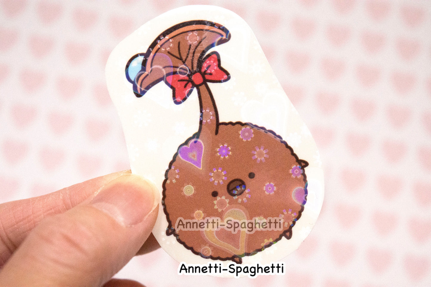 Chocopokko Fantasy Creature Heart Holographic Sticker