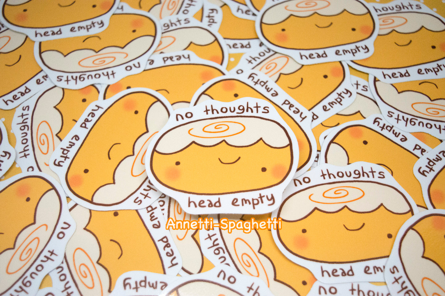 No Thoughts, Head Empty Cinnamon Bun Sticker