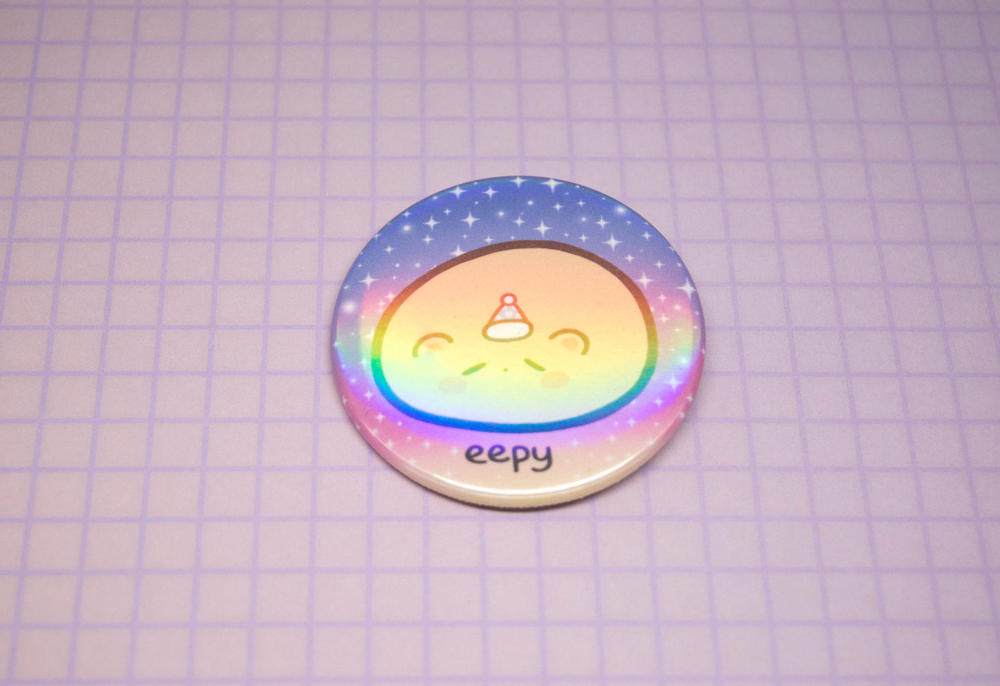 Eepy Hampter Iridescent Holo Large Button