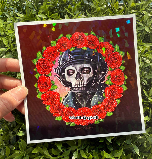 Holographic Rose Wreath Ghost Mini Print (5x5)