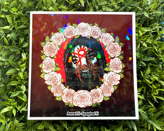 Holographic Rose Wreath Masked Singer Mini Print (5x5)