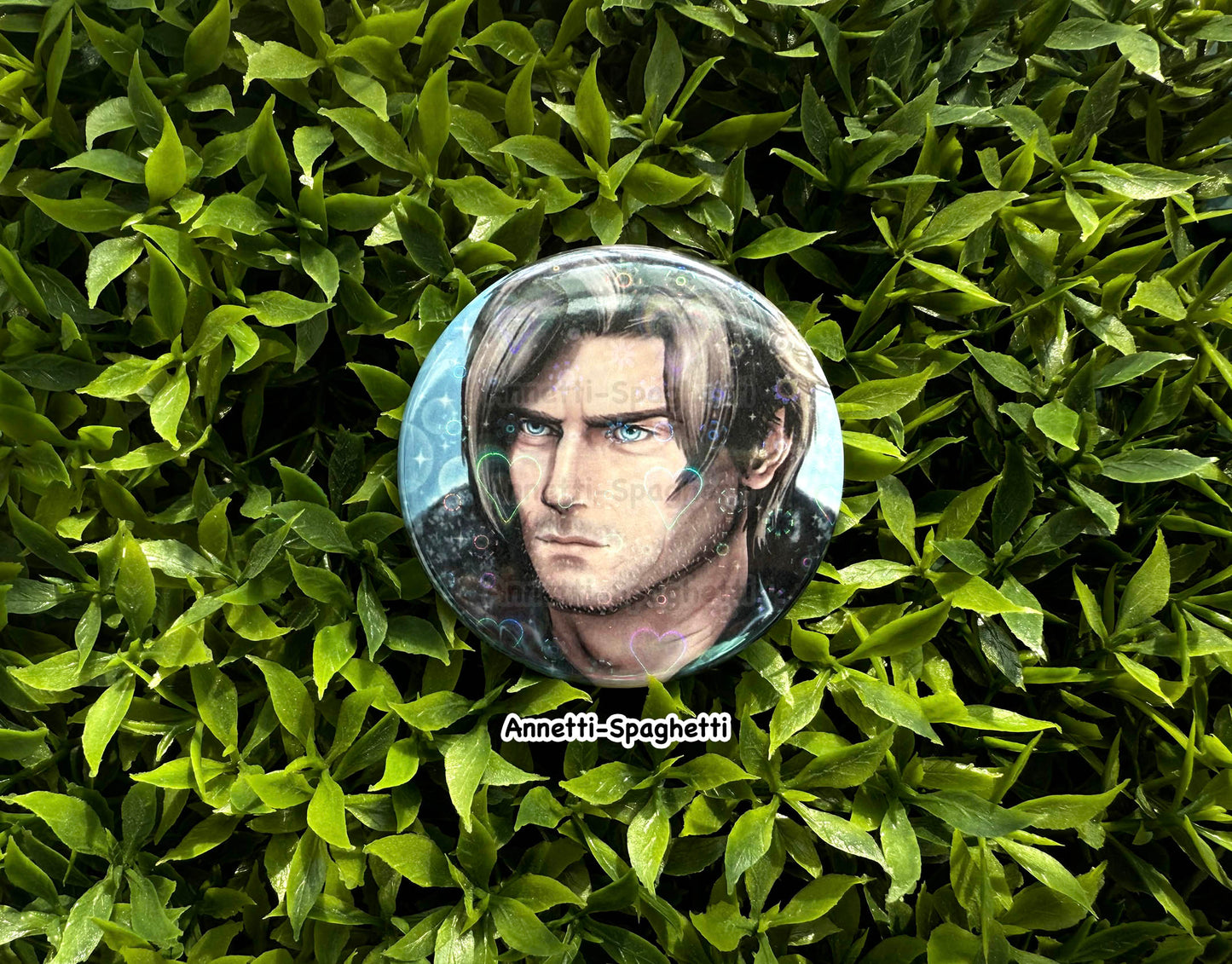 Leon Heart Holographic Large Button