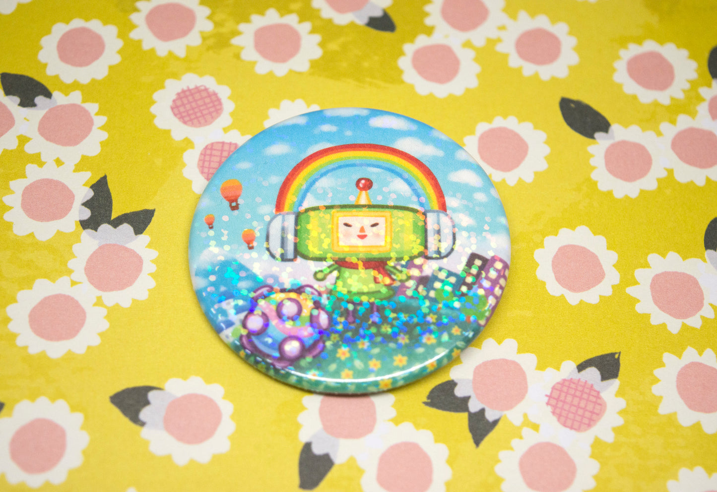 Katamari Day Sparkly Large Button