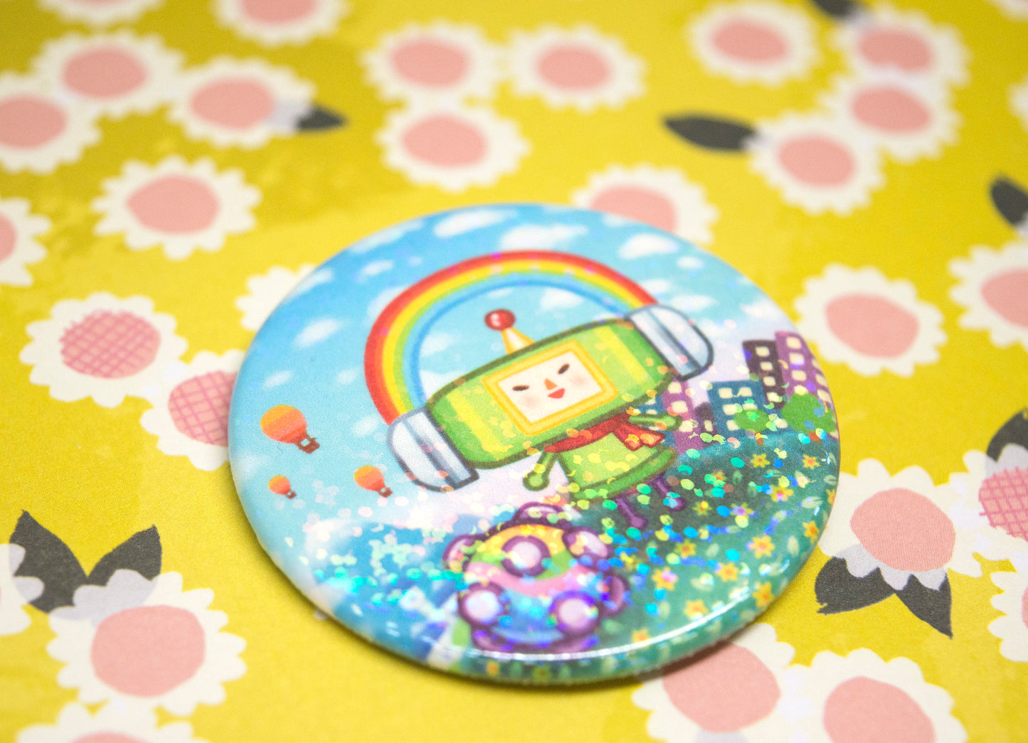 Katamari Day Sparkly Large Button