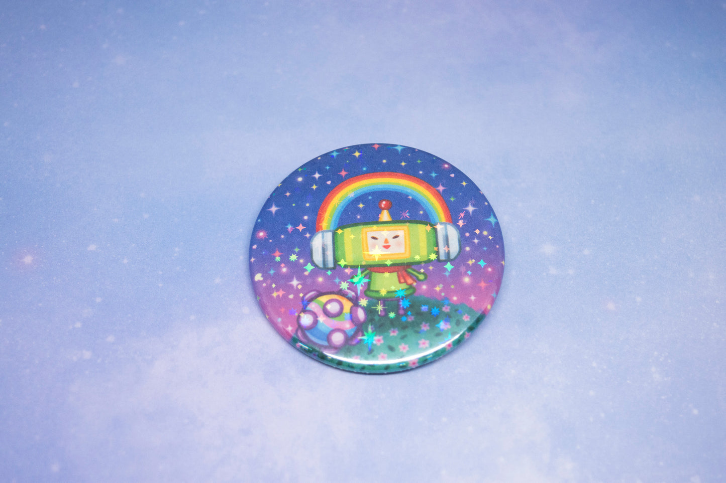 Katamari Night Sparkly Large Button