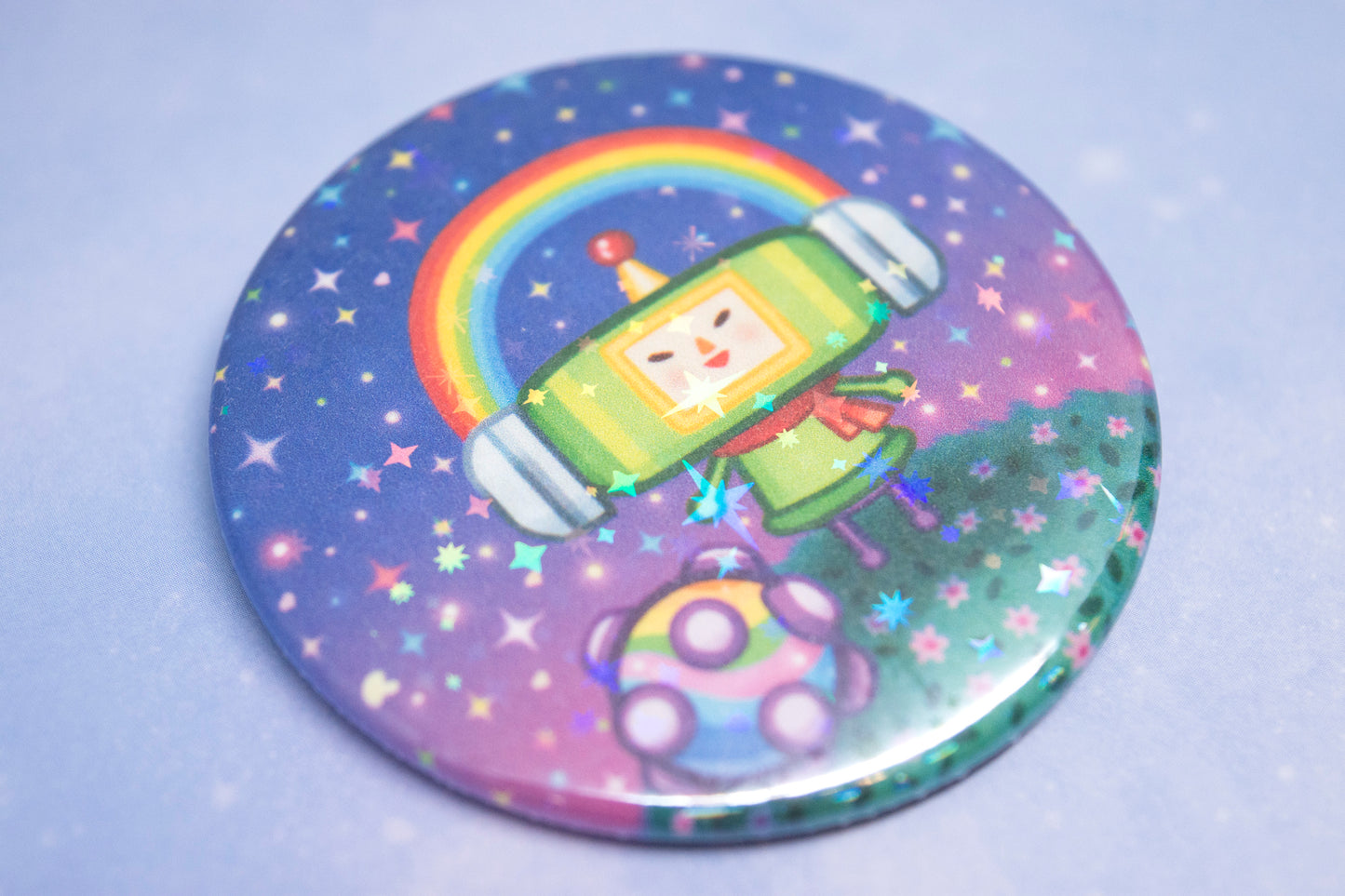 Katamari Night Sparkly Large Button