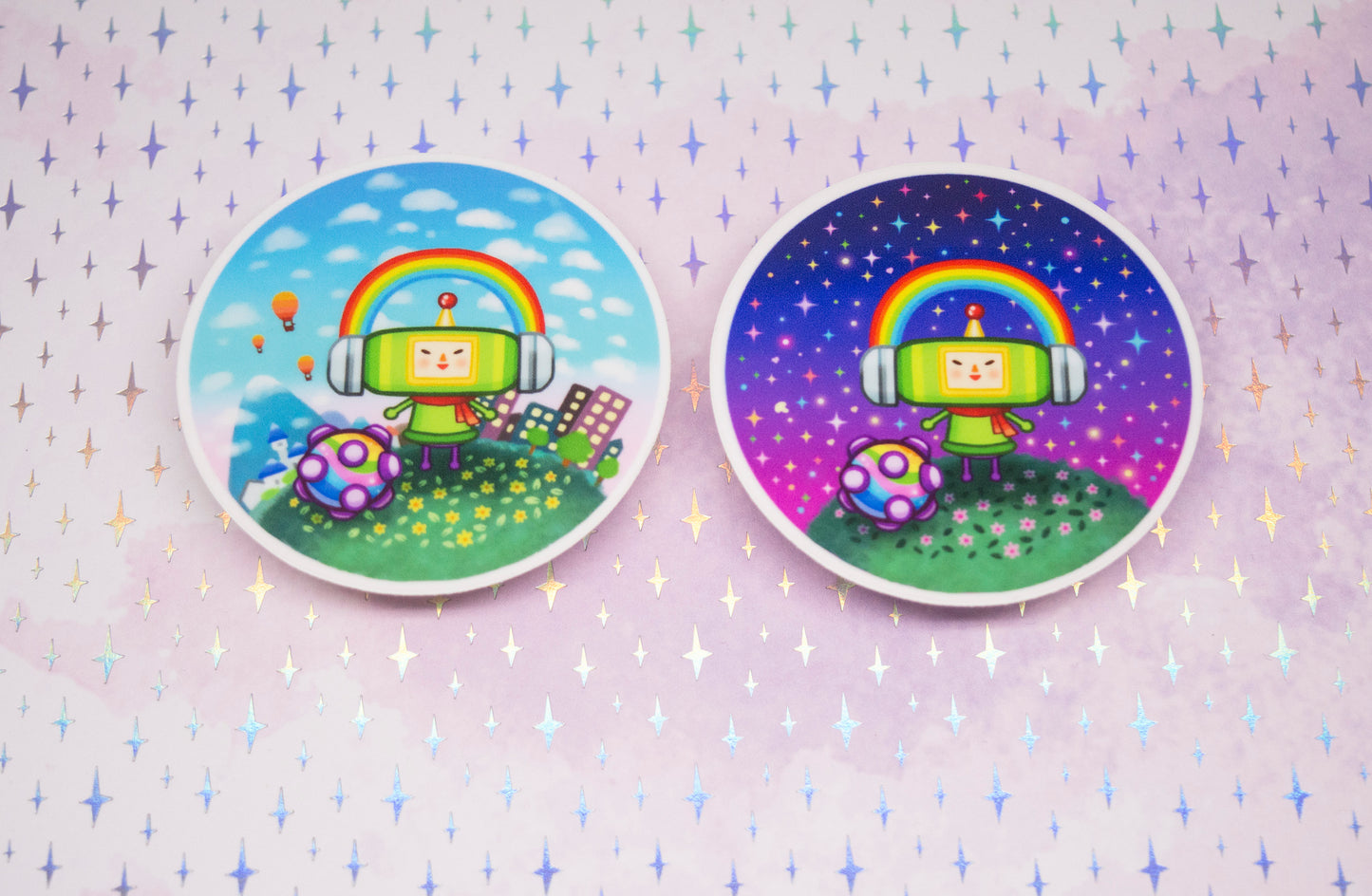 Prince of Cosmos Day and Night 2.5 Inch Stickers