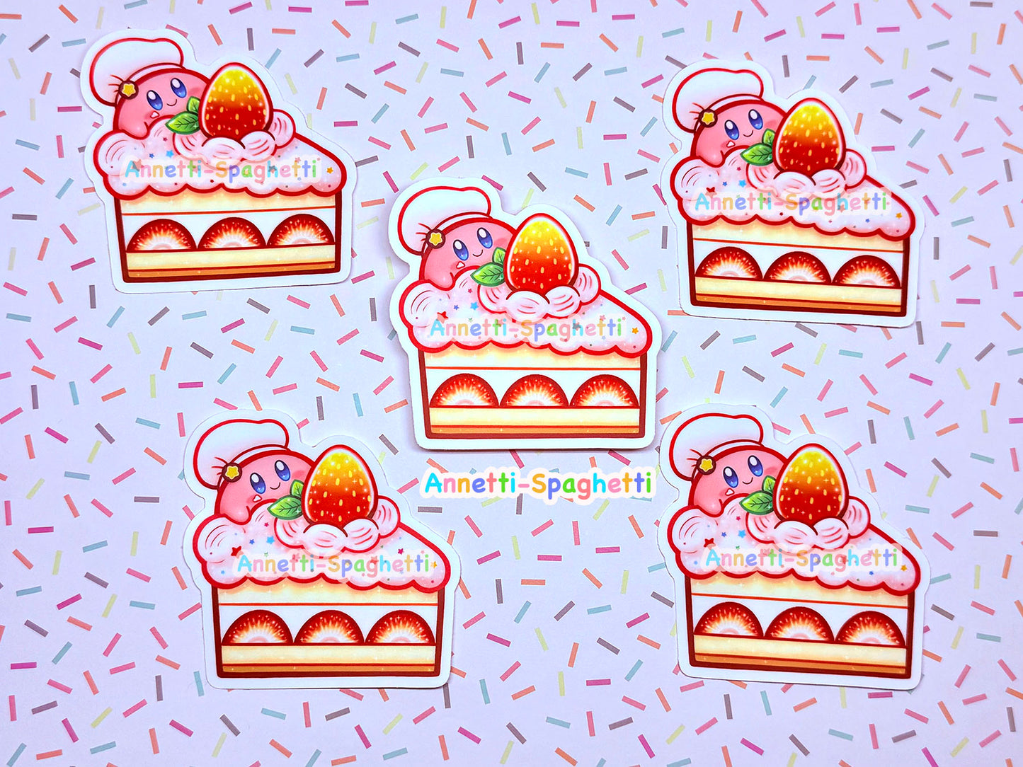 Kirbo Strawberry Cake Sticker