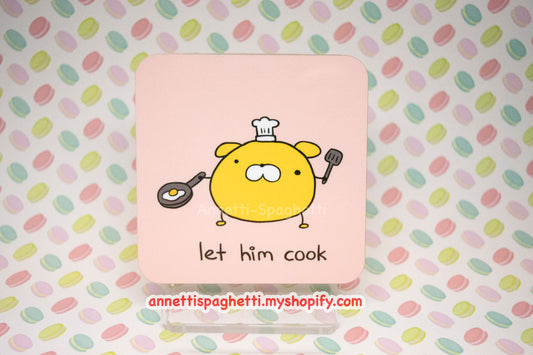 Let Him Cook Square Coaster