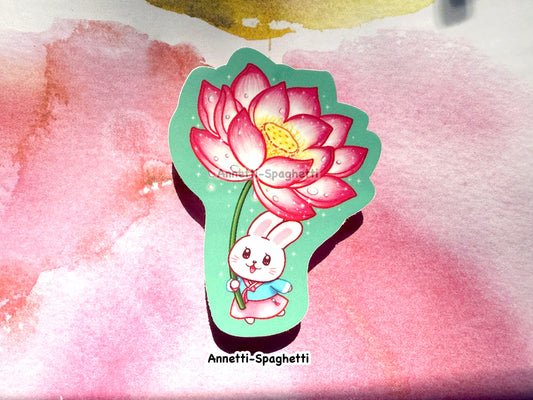 Lotus Hanbok Bunny Sticker