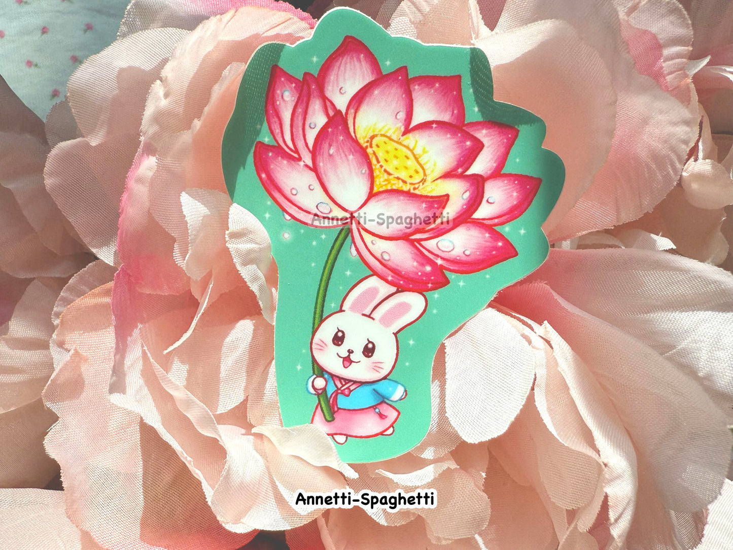 Lotus Hanbok Bunny Sticker
